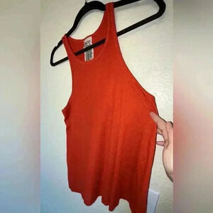Free People Burnt Orange High-Neck Tank Top  SIZE MEDIUM